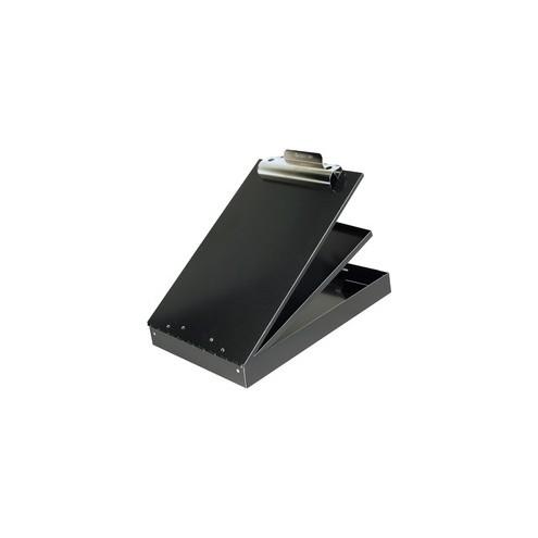 Saunders Aluminum Bottom Opening Form Holder - 1" Clip Capacity - Stationary - Bottom Opening - 8 1/2" x 12" - Aluminum - Black - 1 Each