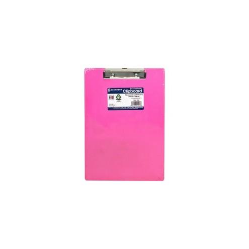 Saunders Neon Plastic Clipboards - 0.50" Clip Capacity - Low-profile - Plastic - Neon Pink - 1 Each