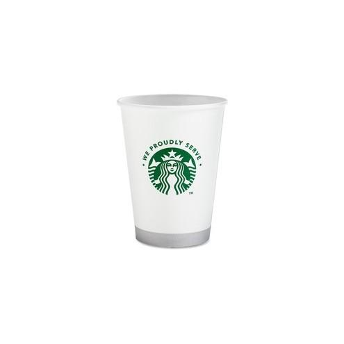 Starbucks Compostable 12oz Hot/Cold Cups - 12 fl oz - 1000 / Carton - White - Polylactic Acid (PLA) - Hot Drink, Cold Drink