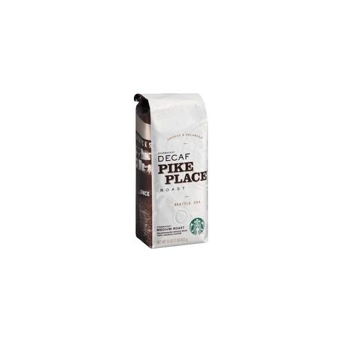 Starbucks Pike Place Decaf Whole Bean Coffee - Decaffeinated - Cocoa, Toasted Nut, Latin America, Subtle Aroma, Pike Place, Arabica - Medium - 16 oz - 1 Each