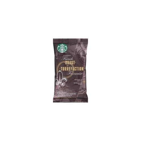 Starbucks French Roast Ground Coffee Packets - Smoky - French/Dark - 2.5 oz Per Packet - 18 / Box