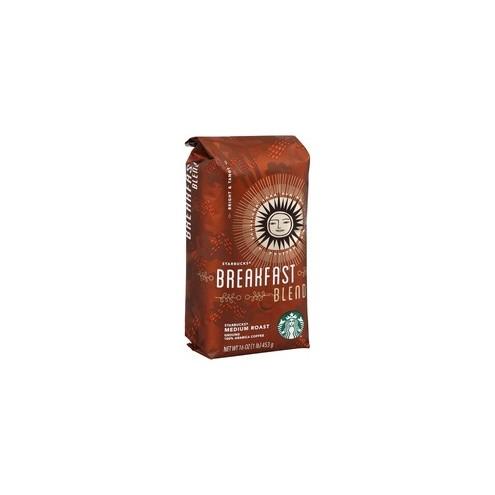 Starbucks Breakfast Blend 1 lb. Ground Coffee - Breakfast Blend, Smoky - Medium - 16 oz Per Bag - 1 Each