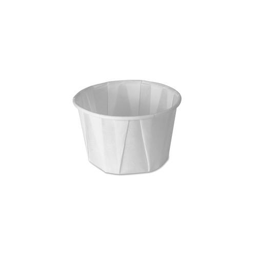 Solo Multi-pleated Portion Cups - 2 fl oz - 5000 / Carton - White, Aqua - Hot Drink, Cold Drink