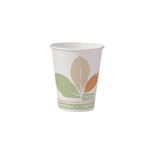 Solo Bare Eco-Forward SS PLA Paper Hot Cups - 50 / Bag - 8 fl oz - 50 / Pack - Multi - Hot Drink, Beverage