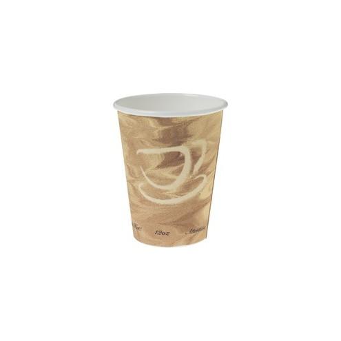 Solo Mistique Design Paper Hot Cups - 12 fl oz - 1000 / Carton - Tan - Paper - Hot Drink, Coffee, Tea, Cocoa