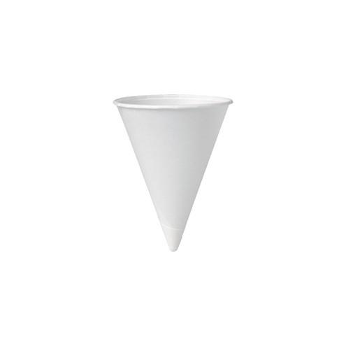 Solo 4oz Bare Paper Cone - 4 fl oz - Cone - 200 / Pack - White - Paper - Water, Cold Drink