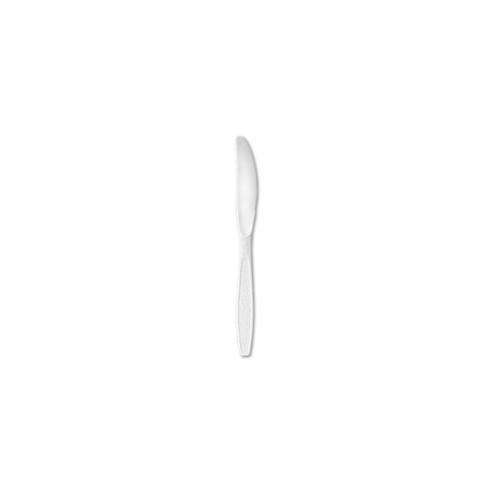 Solo Cup Guildware Extra Heavyweight Cutlery - 10 / Box - 1000/Carton - Knife - Breakroom - Disposable - Textured - Plastic - White