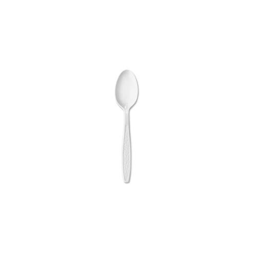 Solo Cup Guildware Plastic Teaspoons - 10 / Box - 1000/Carton - Teaspoon - Breakroom - Disposable - Textured - Plastic - White