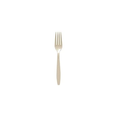 Solo Cup Extra Heavyweight Champagne Bulk Cutlery - 1000/Carton - Fork - Breakroom - Disposable - Textured - Polystyrene - Champagne