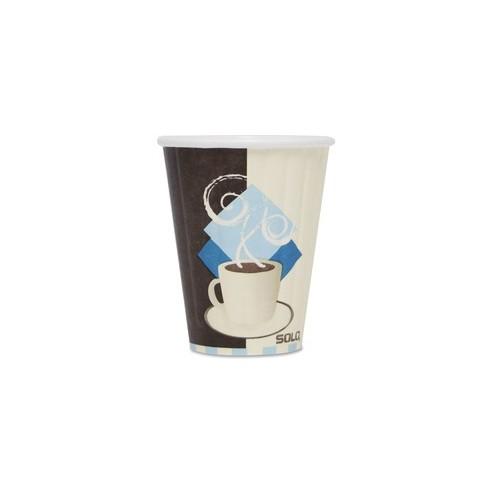 Solo Traveler Insulated Paper Hot Cups - 8 fl oz - 50 / Pack - White - Paper - Hot Drink, Coffee