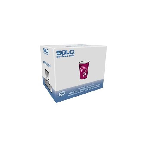 Solo Single Sided Paper Hot Cups - 10 fl oz - 300 / Carton - Maroon - Poly Paper - Hot Drink, Coffee, Tea, Cocoa