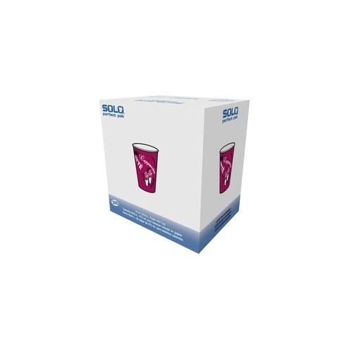 Solo Single Sided Paper Hot Cups - 16 fl oz - 300 / Carton - Maroon - Poly Paper - Hot Drink, Coffee, Tea, Cocoa