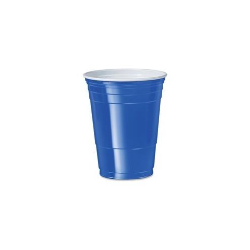 Solo Cup 16 oz. Plastic Cold Party Cups - 50 / Pack - 16 fl oz - 1000 / Carton - Blue - Polystyrene, Plastic - Party, Cold Drink