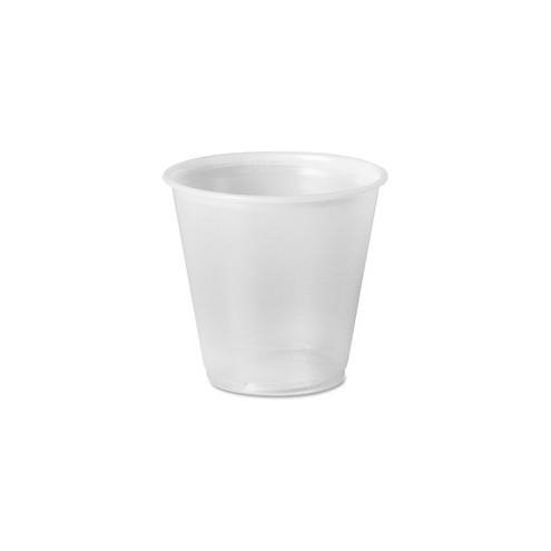 Solo 3.5 oz. Plastic Sampling Cups - 3.50 fl oz - 2500 / Carton - Translucent - Polystyrene - Medicine, Sample, Cold Drink