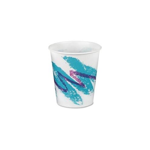 Solo Jazz Design Waxed Paper Cold Cups - 5 fl oz - 3000 / Carton - White - Paper - Cold Drink