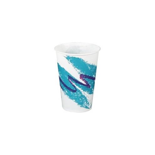 Solo Jazz Design Waxed Paper Cold Cups - 7 fl oz - 100 / Pack - Multi - Wax Paper - Cold Drink