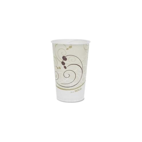 Solo Symphony Cold Paper Cups - 16 fl oz - 1000 / Carton - White, Brown, Green - Paper - Cold Drink, Milk Shake, Smoothie