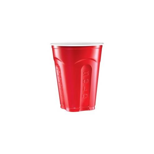 Solo Squared Plastic Cups - 18 fl oz - 600 / Carton - Multi, Red, White - Plastic - Party