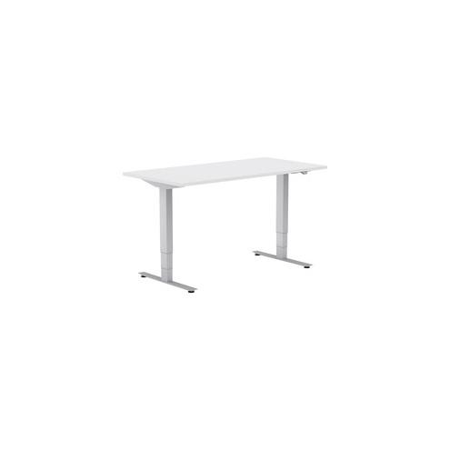 Special-T 24x48" Patriot 2-Stage Sit/Stand Table - Driftwood Rectangle Top - Silver Gray Base - 48" Table Top Width x 24" Table Top Depth - 46" Height - Assembly Required - TAA Compliant