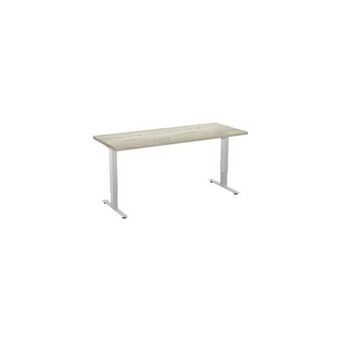 Special-T 24x60" Patriot 2-Stage Sit/Stand Table - Driftwood Rectangle Top - Silver Gray Base - 60" Table Top Width x 24" Table Top Depth - 46" Height - Assembly Required - TAA Compliant