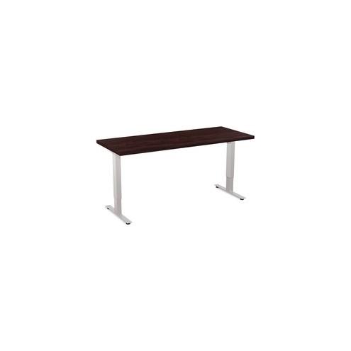 Special-T 24x60" Patriot 2-Stage Sit/Stand Table - Espresso Rectangle Top - Brown Silver Base - 60" Table Top Width x 24" Table Top Depth - 46" Height - Assembly Required - TAA Compliant