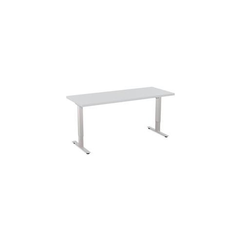 Special-T 24x60" Patriot 2-Stage Sit/Stand Table - Gray Rectangle Top - Silver Gray Base - 60" Table Top Width x 24" Table Top Depth - 46" Height - Assembly Required - TAA Compliant