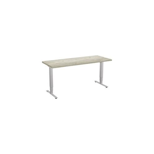 Special-T 24x60" Patriot 3-Stage Sit/Stand Table - Driftwood Rectangle Top - Silver Gray Base - 60" Table Top Width x 24" Table Top Depth - 46" Height - Assembly Required - TAA Compliant