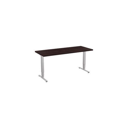 Special-T 24x60" Patriot 3-Stage Sit/Stand Table - Espresso Rectangle Top - Brown Silver Base - 60" Table Top Width x 24" Table Top Depth - 46" Height - Assembly Required - TAA Compliant