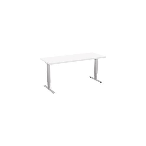 Special-T 24x60" Patriot 3-Stage Sit/Stand Table - White Rectangle Top - Silver Gray Base - 60" Table Top Width x 24" Table Top Depth - 46" Height - Assembly Required - TAA Compliant