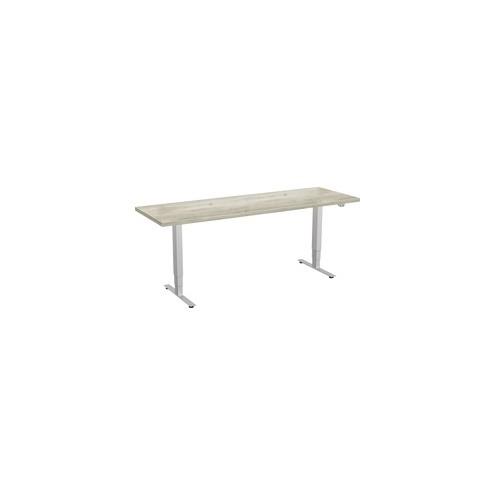 Special-T 24x72" Patriot 3-Stage Sit/Stand Table - Driftwood Rectangle Top - Silver Gray Base - 72" Table Top Width x 24" Table Top Depth - 46" Height - Assembly Required - TAA Compliant