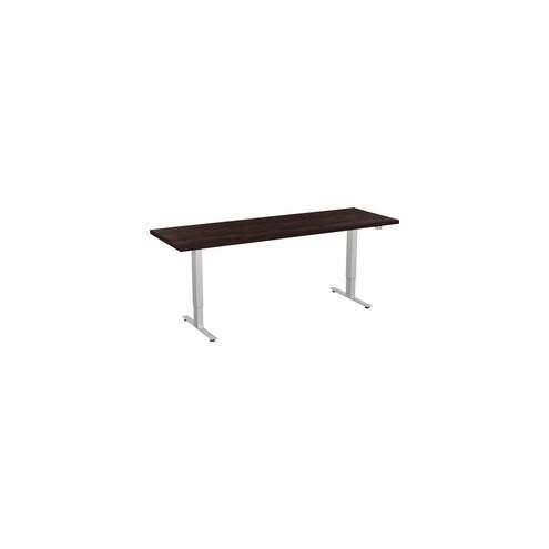 Special-T 24x72" Patriot 3-Stage Sit/Stand Table - Espresso Rectangle Top - Brown Silver Base - 72" Table Top Width x 24" Table Top Depth - 46" Height - Assembly Required - TAA Compliant