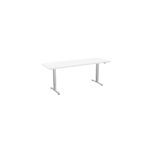 Special-T 24x72" Patriot 3-Stage Sit/Stand Table - White Rectangle Top - Silver Gray Base - 72" Table Top Width x 24" Table Top Depth - 46" Height - Assembly Required - TAA Compliant