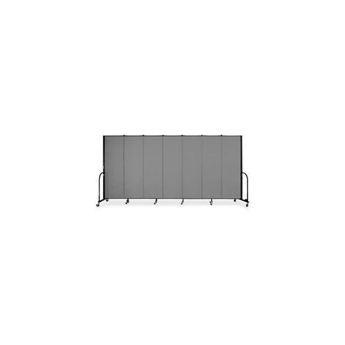Screenflex Portable Room Dividers - 72" Height x 13.1 ft Length - Black Metal Frame - Polyester - Stone