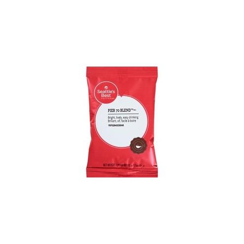 Seattle's Best Coffee Pier 70 Blend Ground Coffee - Level 2 - Regular - Breakfast Blend - Light/Mild - 2 oz Per Packet - 18 / Box