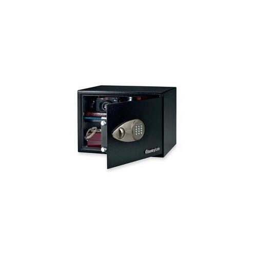 Sentry Safe Security Safe with Electronic Lock - 1.20 ft³ - Electronic, Key Lock - 2 Live-locking Bolt(s) - Internal Size 10.50" x 16.75" x 12.63" - Overall Size 10.6" x 17" x 14.8" - Black - Steel