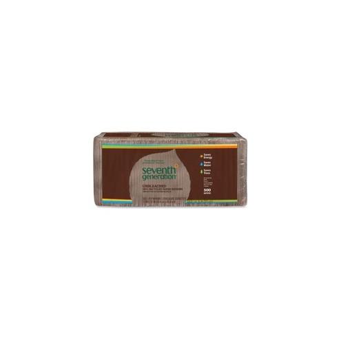 Seventh Generation 100% Recycled Paper Napkins - 1 Ply - Brown - Paper - Unbleached, Hypoallergenic, Fragrance-free, Dye-free, Absorbent, Soft - For Home, School, Office - 6000 / Carton