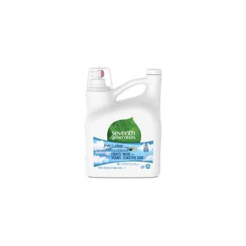 Seventh Generation Laundry Detergent - Concentrate Liquid - 150 fl oz (4.7 quart) - Free & Clear Scent - 4 / Carton - Clear