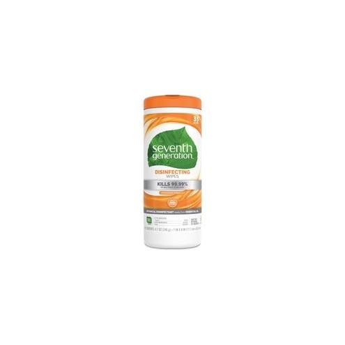 Seventh Generation Disinfecting Cleaner - Wipe - Lemongrass Citrus Scent - 7" Width x 8" Length - 35 / Canister - 12 / Carton