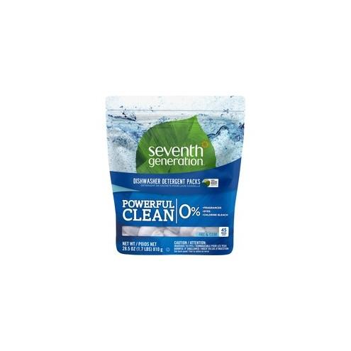 Seventh Generation Dishwasher Detergent - Free & Clear Scent - 45 / Packet - 8 / Carton