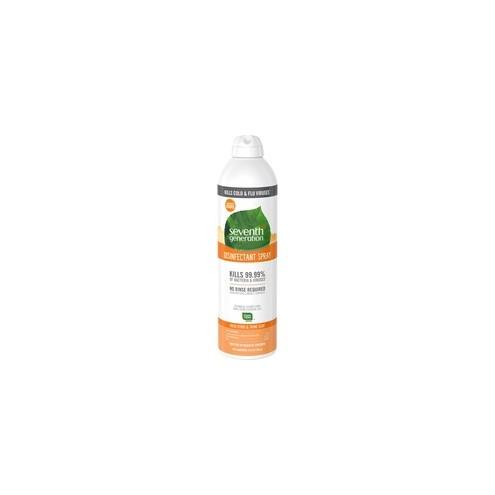 Seventh Generation Disinfectant Cleaner - Spray - 13.9 fl oz (0.4 quart) - Fresh Citrus & Thyme Scent - 8 / Carton - Clear