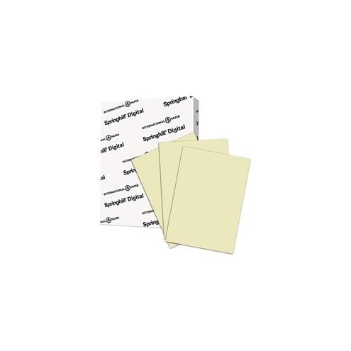 Springhill Digital Inkjet, Laser Print Copy & Multipurpose Paper - 10% Recycled - Letter - 8 1/2" x 11" - 90 lb Basis Weight - Smooth, Hard - 250 / Pack - Ivory