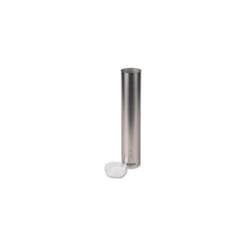 San Jamar Stainless Steel Water Cup Dispenser - Pull Dispensing - Holds5 oz Cup - Stainless Steel - Stainless Steel - 1 Each