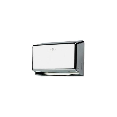 San Jamar Mini Combination Hand Towel Cabinet - C Fold, Multifold Dispenser - 250 x Towel Multifold, 150 x Towel C Fold - 7.9" Height x 11.1" Width x 3.9" Depth - Steel - Chrome - Lockable, Durable