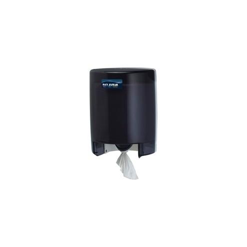 San Jamar Center-pull Towel Dispenser - Center Pull Dispenser - 1 x Roll Center Pull - 11.6" Height x 9.1" Width x 9.5" Depth - Pearl Black, Black