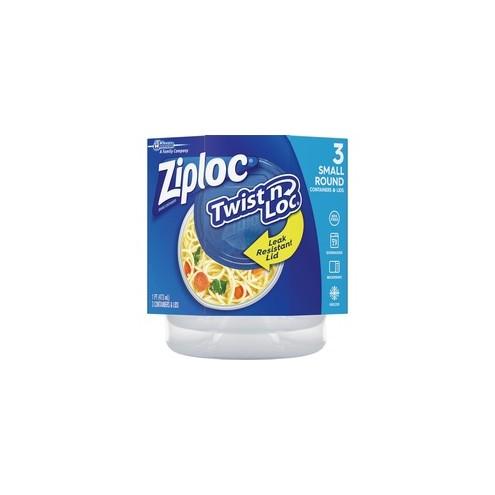 Ziploc&reg; Twist 'n Loc Small Containers - Food Container - Dishwasher Safe - Microwave Safe - Clear - 3 Piece(s) / Pack