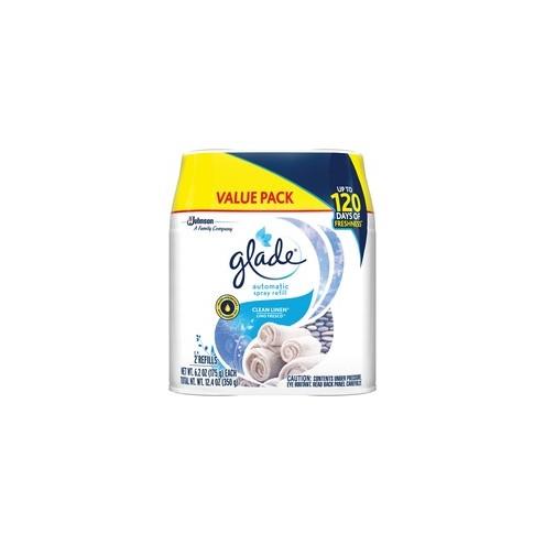 Glade Automatic Spray Refill Value Pack - Spray - 12.4 fl oz (0.4 quart) - Clean Linen - 60 Day - 2 / Pack - Long Lasting