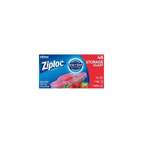 Ziploc&reg; Quart Storage Seal Top Bags - Medium Size7" Width x 7.44" Length - Clear - Plastic - 432/Carton - Food, Supplies