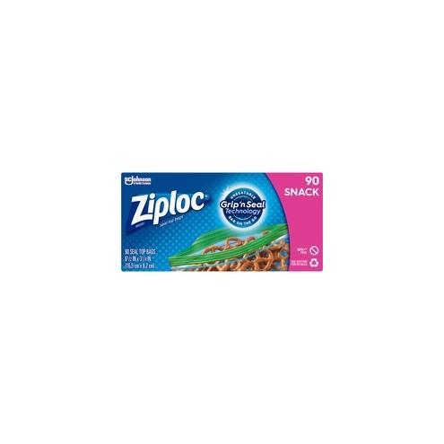 Ziploc Snack Size Storage Bags - 6.50" Width - Clear - 90/Box - Snack, Fruit, Vegetables
