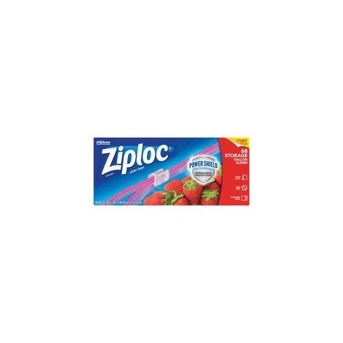 Ziploc&reg; Gallon Storage Slider Bags - Large Size9.49" Width x 10.55" Length x 2.60" Depth - Blue - 68Each - Food, Supplies