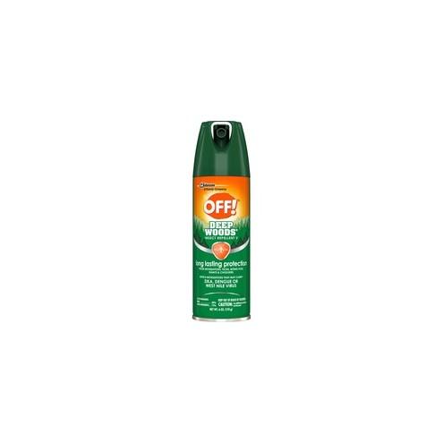 OFF! Deep Woods Insect Repellent - Spray - Kills Mosquitoes, Ticks, Black Flies, Sand Flies, Chiggers, Fleas, Gnats - 6 fl oz - Green - 12 / Carton
